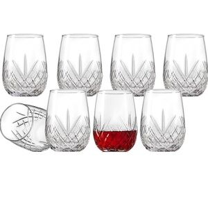 Dublin Collection Crystal Glass Set 8 Piece Set 15 oz Crystal Semi Handmade